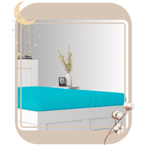 Prześcieradło JERSEY Z Gumką 160x200 Turkus 100% Bawełniane