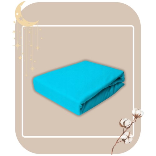 Prześcieradło JERSEY Z Gumką 160x200 Turkus 100% Bawełniane