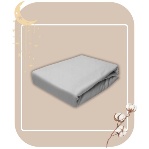 Prześcieradło JERSEY Z Gumką 200x220 Jasny Popiel 100% Bawełniane