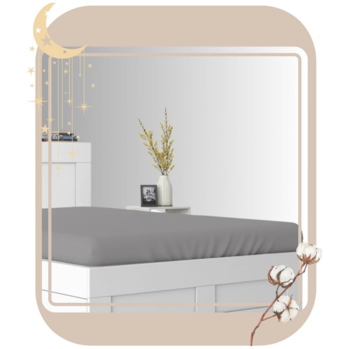 Prześcieradło JERSEY Z Gumką 60x120 Jasny Popiel 100% Bawełniane