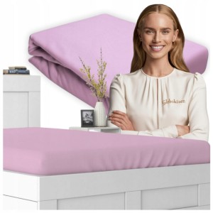 Prześcieradło JERSEY Z Gumką 140x200 Wrzos 100% Bawełniane