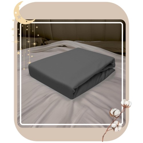 Prześcieradło JERSEY Z Gumką 200x220 Grafit 100% Bawełniane