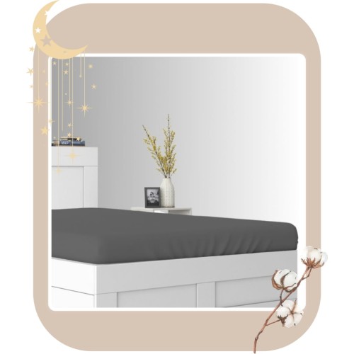 Prześcieradło JERSEY Z Gumką 200x220 Grafit 100% Bawełniane