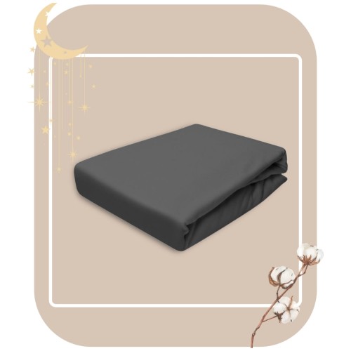 Prześcieradło JERSEY Z Gumką 200x220 Grafit 100% Bawełniane