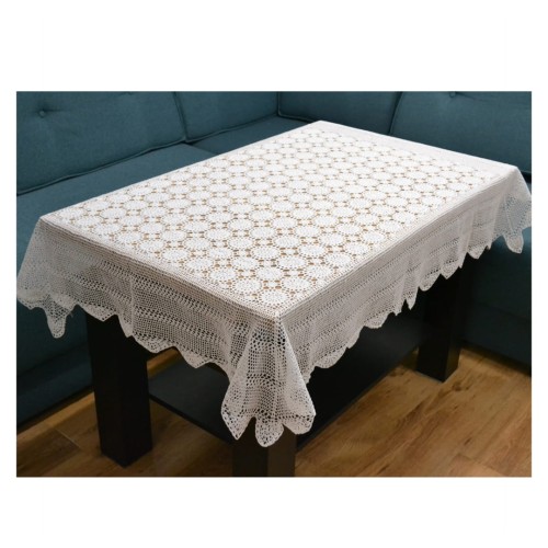 Obrus Szydełkowy Bawełna 120x150 Biel Mira