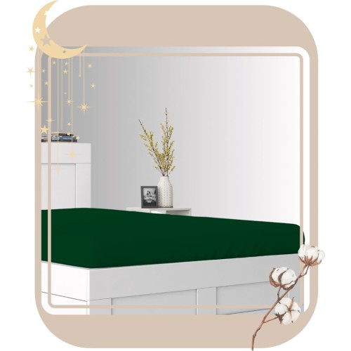 Prześcieradło JERSEY Z Gumką 200x220 Butelka Ciemna 100% Bawełniane