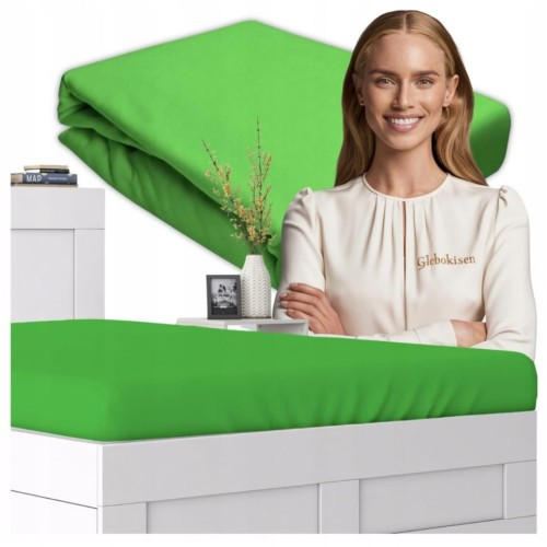 Prześcieradło JERSEY Z Gumką 180x200 Zieleń 100% Bawełniane