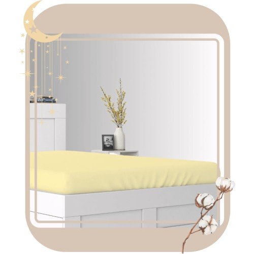 Prześcieradło JERSEY Z Gumką 100x200 Kremowe 100% Bawełniane 