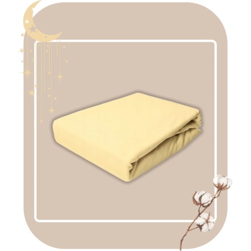 Prześcieradło JERSEY Z Gumką 70x140 Kremowe 100% Bawełniane