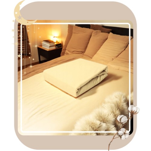 Prześcieradło JERSEY Z Gumką 80x160 Kremowe 100% Bawełniane