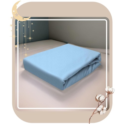 Prześcieradło JERSEY Z Gumką 60x120 Niebieskie 100% Bawełniane