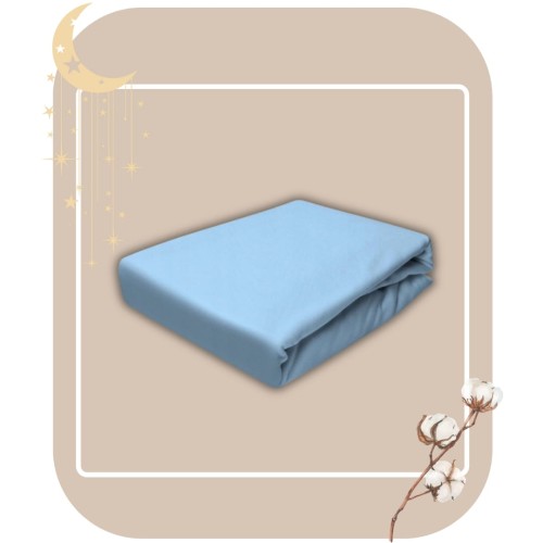 Prześcieradło JERSEY Z Gumką 80x160 Niebieskie 100% Bawełniane