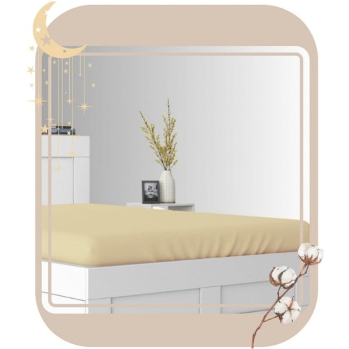 Prześcieradło JERSEY Z Gumką 140x200 Cappuccino 100% Bawełniane