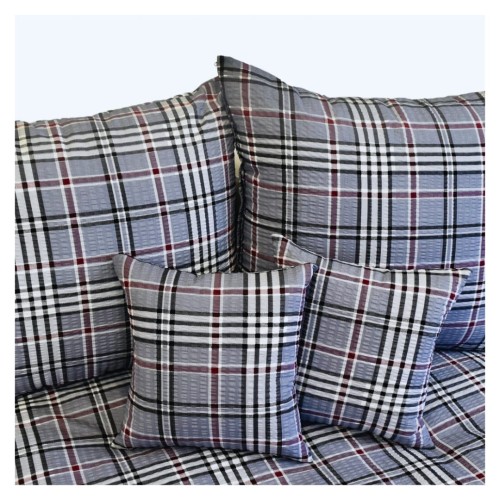 Komplet Pościeli Kora 160x200 2x70/80 Krata Szara
