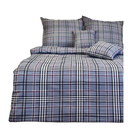 Komplet Pościeli Kora 160x200 2x70/80 Krata Szara