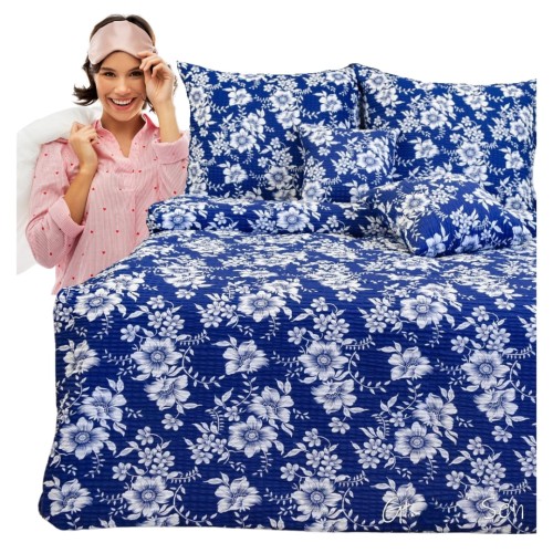  Komplet Pościeli Kora 160x200 2x70/80 Ricardo Biały Na Granacie