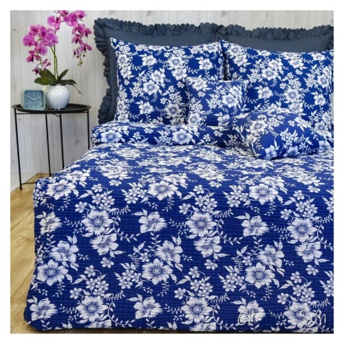  Komplet Pościeli Kora 160x200 2x70/80 Ricardo Biały Na Granacie