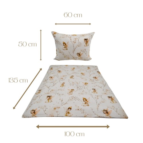 Komplet Pościeli Dziecięcej 100x135 + 50x60 Calineczka Beż