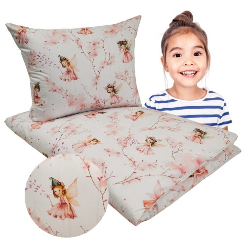 Komplet Pościeli Dziecięcej 100x160 + 50x70 Calineczka Róż