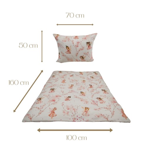Komplet Pościeli Dziecięcej 100x160 + 50x70 Calineczka Róż