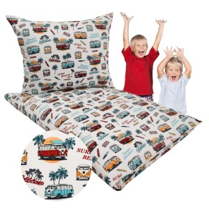 Komplet Pościeli Dziecięcej 100x160 + 50x60 Volkswagen Ogórki