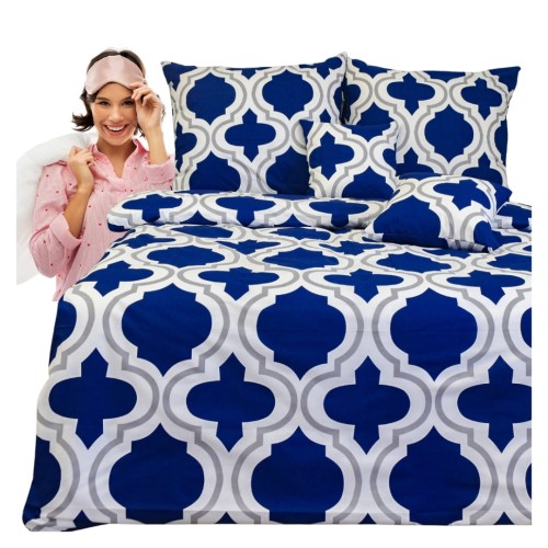 Komplet Pościeli Bawełnianej 220x200 2x70/80 Maroko Duże Chaber