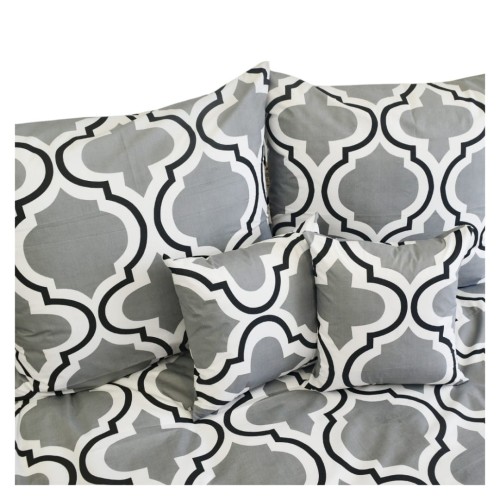 Komplet Pościeli Bawełnianej 220x200 2x70/80 Maroko Duże Szare