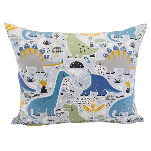 Komplet Pościeli Dziecięcej 140x160 + 50x60 Dinozaury Niebieskie