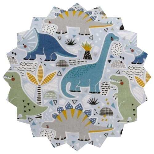 Komplet Pościeli Dziecięcej 160x200 + 2 x 50x60 Dinozaury Niebieskie