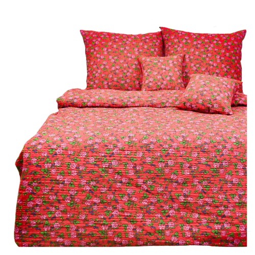 Komplet Pościeli Kora 160x200 2x70/80 Różyczki Góralskie Czerwone