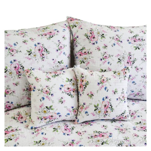 Komplet Pościeli Kora 160x200 2x70/80 Wiosna Jabłonka Biała