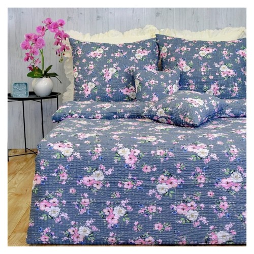 Komplet Pościeli Kora 160x200 2x70/80 Wiosna Jabłonka Szara