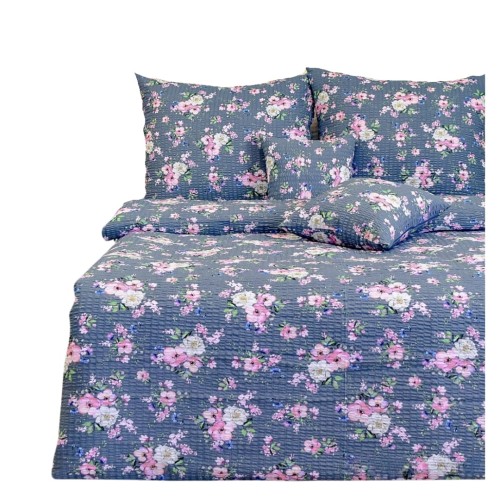 Komplet Pościeli Kora 160x200 2x70/80 Wiosna Jabłonka Szara