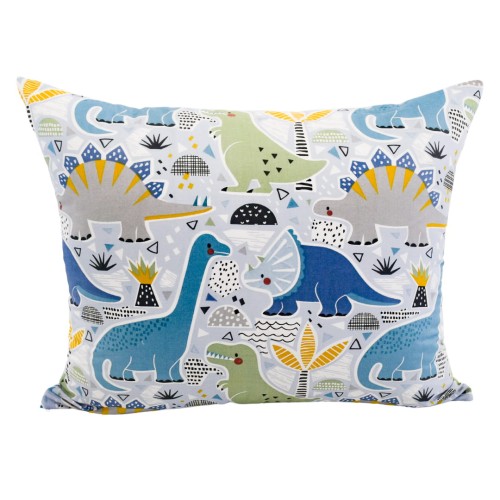 Komplet Pościeli Dziecięcej 90x120 + 50x60 Dinozaury Niebieskie