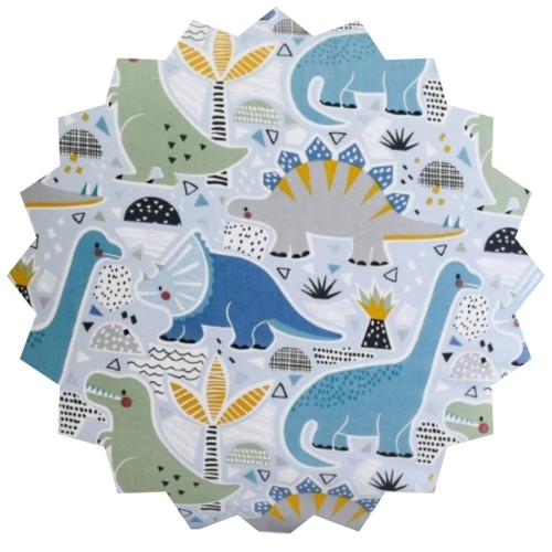 Komplet Pościeli Dziecięcej 100x135 + 50x60 Dinozaury Niebieskie