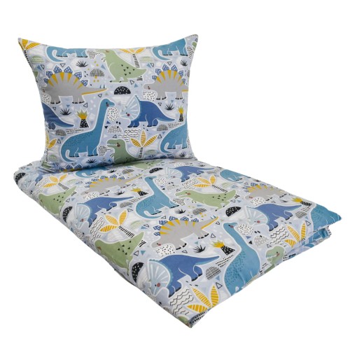 Komplet Pościeli Dziecięcej 100x135 + 50x60 Dinozaury Niebieskie