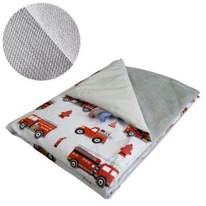 Kocyk Dziecięcy 75x100 Ocieplany Straż Szara/Szary Bawełna/Velvet