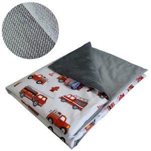 Kocyk Dziecięcy 75x100 Ocieplany Straż Szara/Grafit Bawełna/Velvet