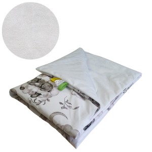 Kocyk Dziecięcy 75x100 Ocieplany Miśki Na Drabince/Biel Bawełna/Velvet