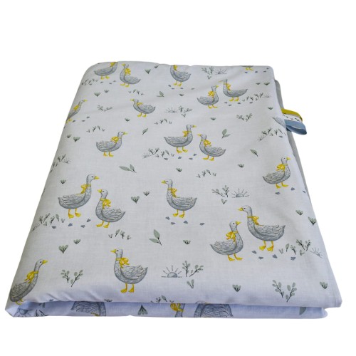 Kocyk Dziecięcy 75x100 Ocieplany Gąski/Szary Bawełna/Velvet