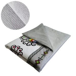 Kocyk Dziecięcy 75x100 Ocieplany Parzenice Szare/Szary Bawełna/Velvet