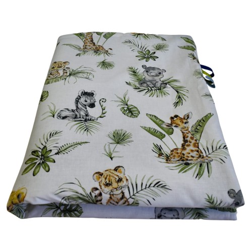 Kocyk Dziecięcy 75x100 Ocieplany Afrykańskie Zwierzęta/Szary Bawełna/Velvet