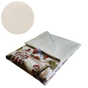 Kocyk Dziecięcy 75x100 Ocieplany Psi Strażak/Krem Bawełna/Velvet