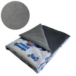 Kocyk Dziecięcy 75x100 Ocieplany Policja Szara/Grafit Bawełna/Velvet