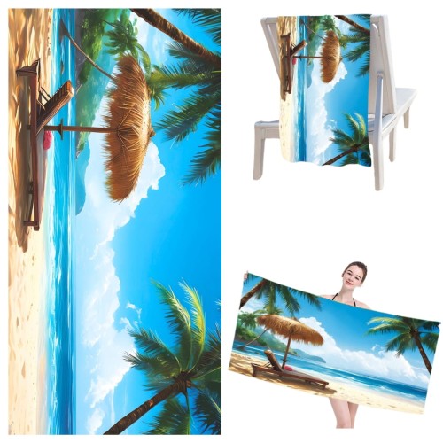Ręcznik Plażowy Kąpielowy XL 70x140 Plaża Szybkoschnący H101