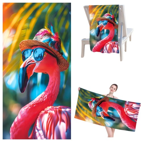 Ręcznik Plażowy Kąpielowy XL 70x140 Flaming Lato Szybkoschnący H142