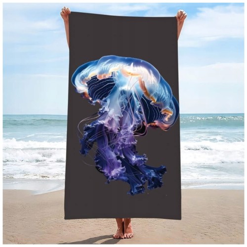 Ręcznik Plażowy Kąpielowy XL 70x140 Meduza Szybkoschnący H145