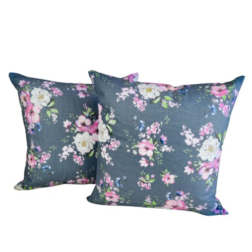 Poszewka 40x40 Bawełniana JAŚ Wiosna Jabłonka Szara