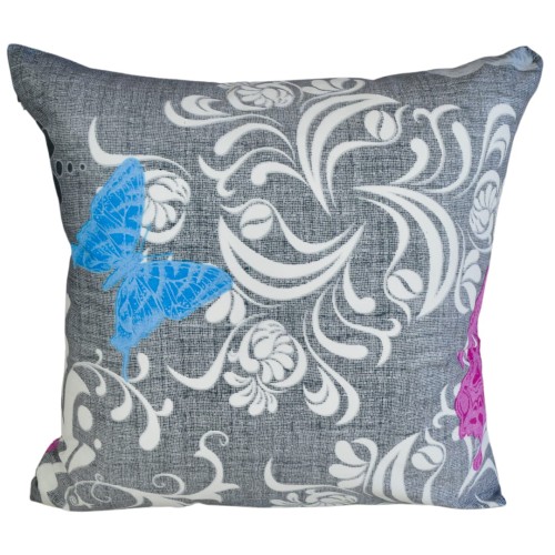 Poszewka 40x40 Bawełniana JAŚ Motyl Szary