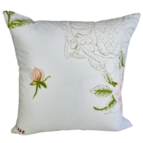 Poszewka 40x40 Bawełniana JAŚ Piwonie Motyle Róż